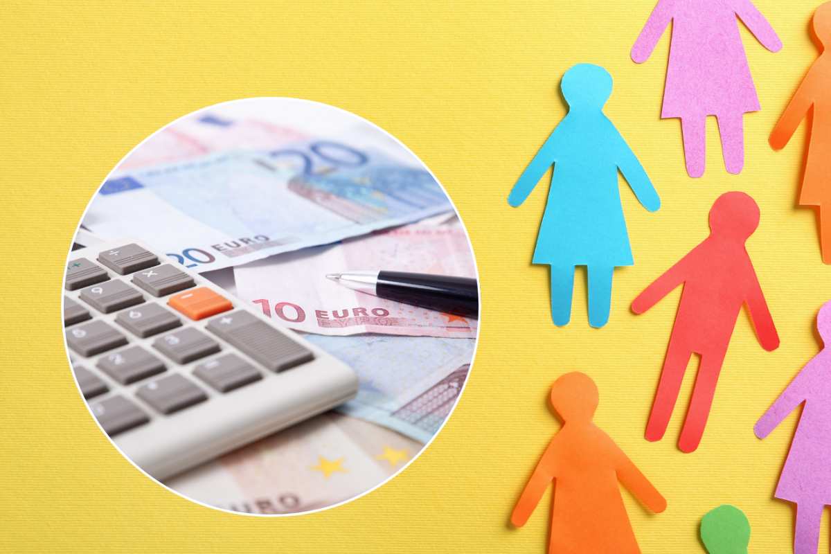 sagome di omini e banconote euro 
